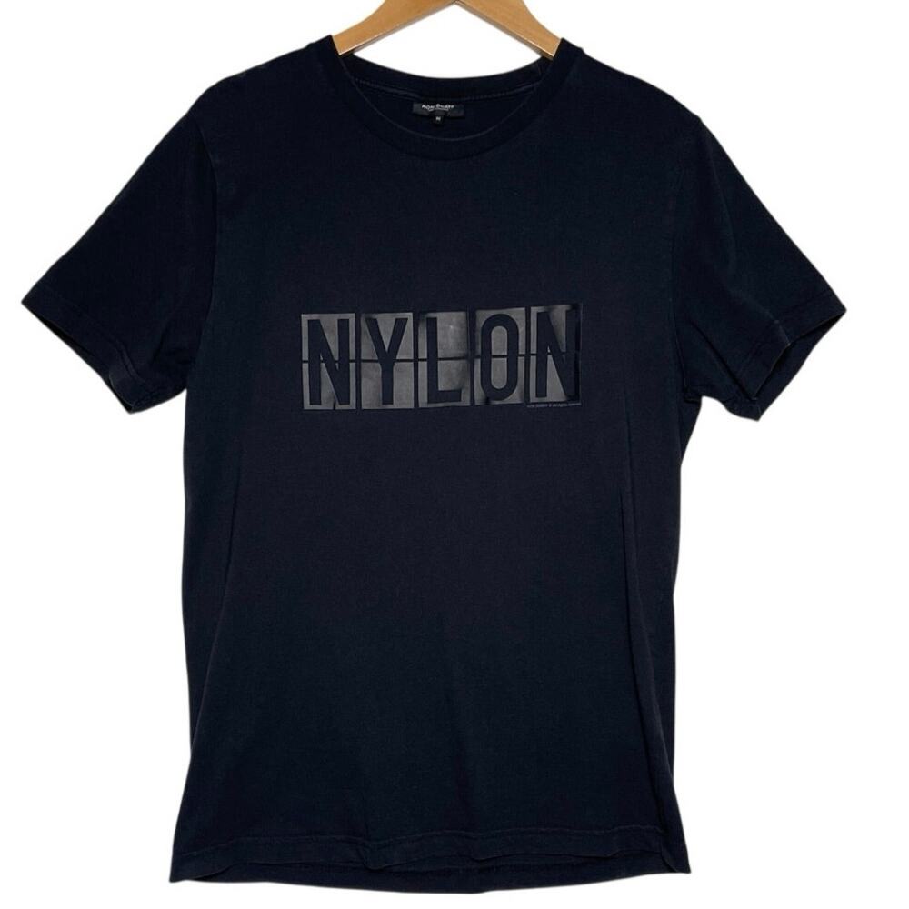 RON DORFF Men’s Black Short Sleeve Crewneck Nylon Graphic Tee